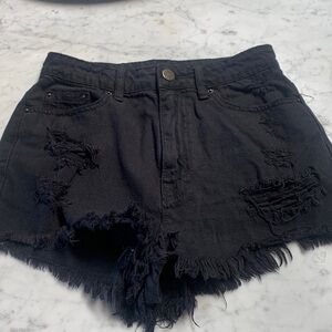 urban Outfitters BDG black denim jean shorts super high rise cheeky size 27